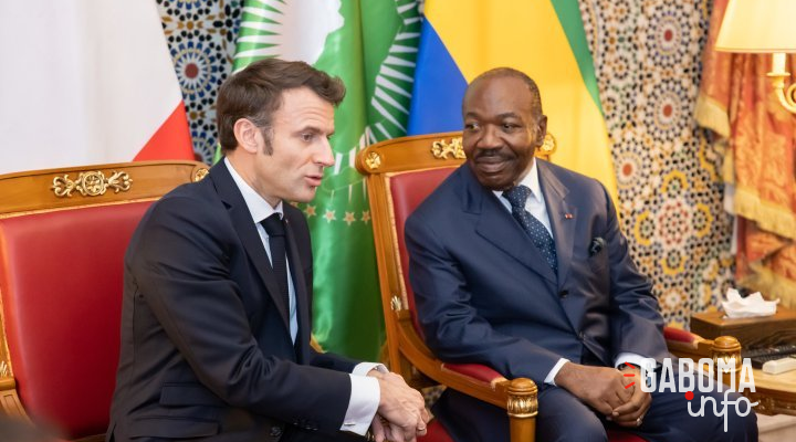 Ali Bongo s’entretient avec Emmanuel Macron en marge du One Forest Summit à Libreville